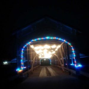 Covered Bridge illuminated