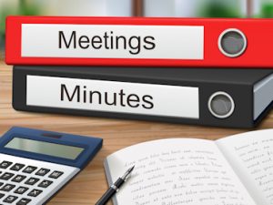 Binders with name Meeting Minutes