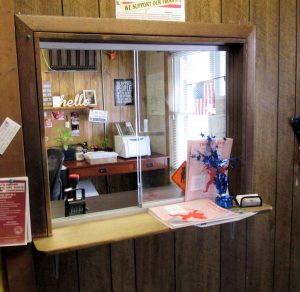 Photo of payment window at water office in Town Hall